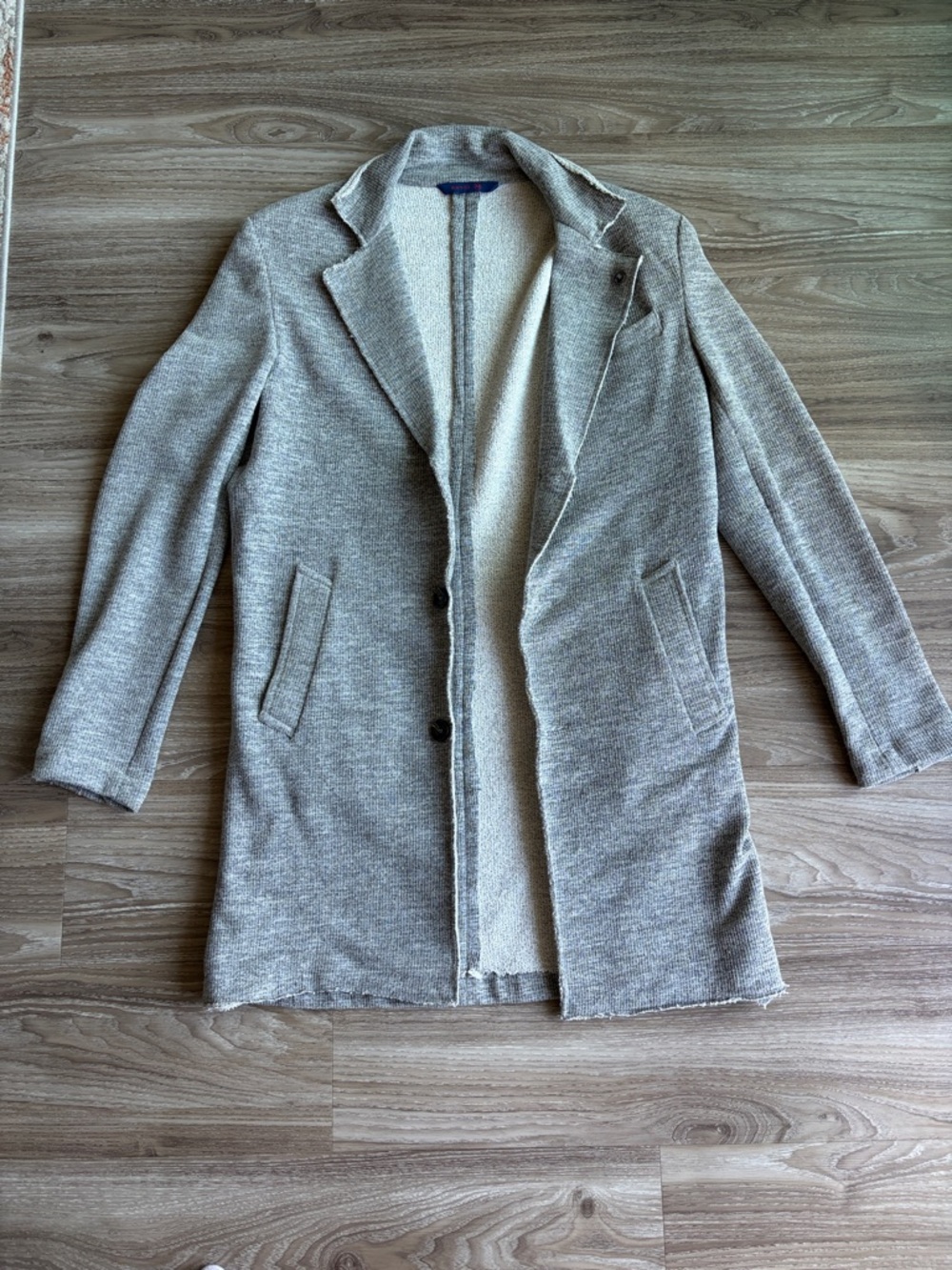 Men's Heather Gray Knit Long Coat